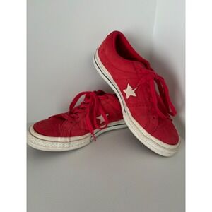 Converse One Star Ox Red Leather Low Top Skater Sneakers Mens 6 Womens 8 162614C
